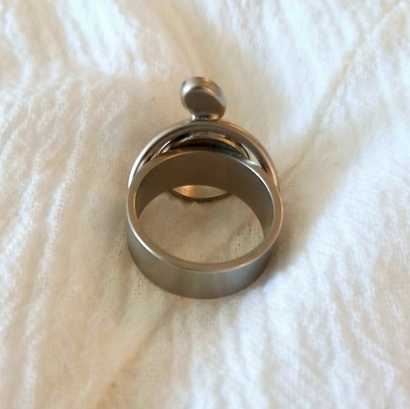 Ring by Christopher Polly size 7 aluminum and glass - Picture 2 of 4